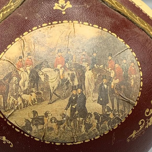 Vintage 1960s Fausto Cordin Leather Wrapped Decanter Hunt Scenes Florence Italy - Picture 2 of 10